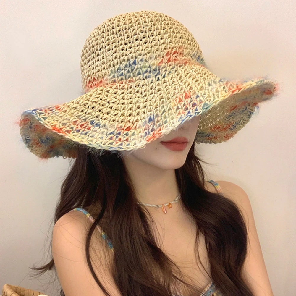 Summer Women Colorful Woven Straw Hat Hollow Out Large Brim UV Protection Sun Hat For Seaside Vacation
Summer Women Colorful Woven Straw Hat Hollow Out Large Brim UV Protection Sun Hat For Seaside Vacation