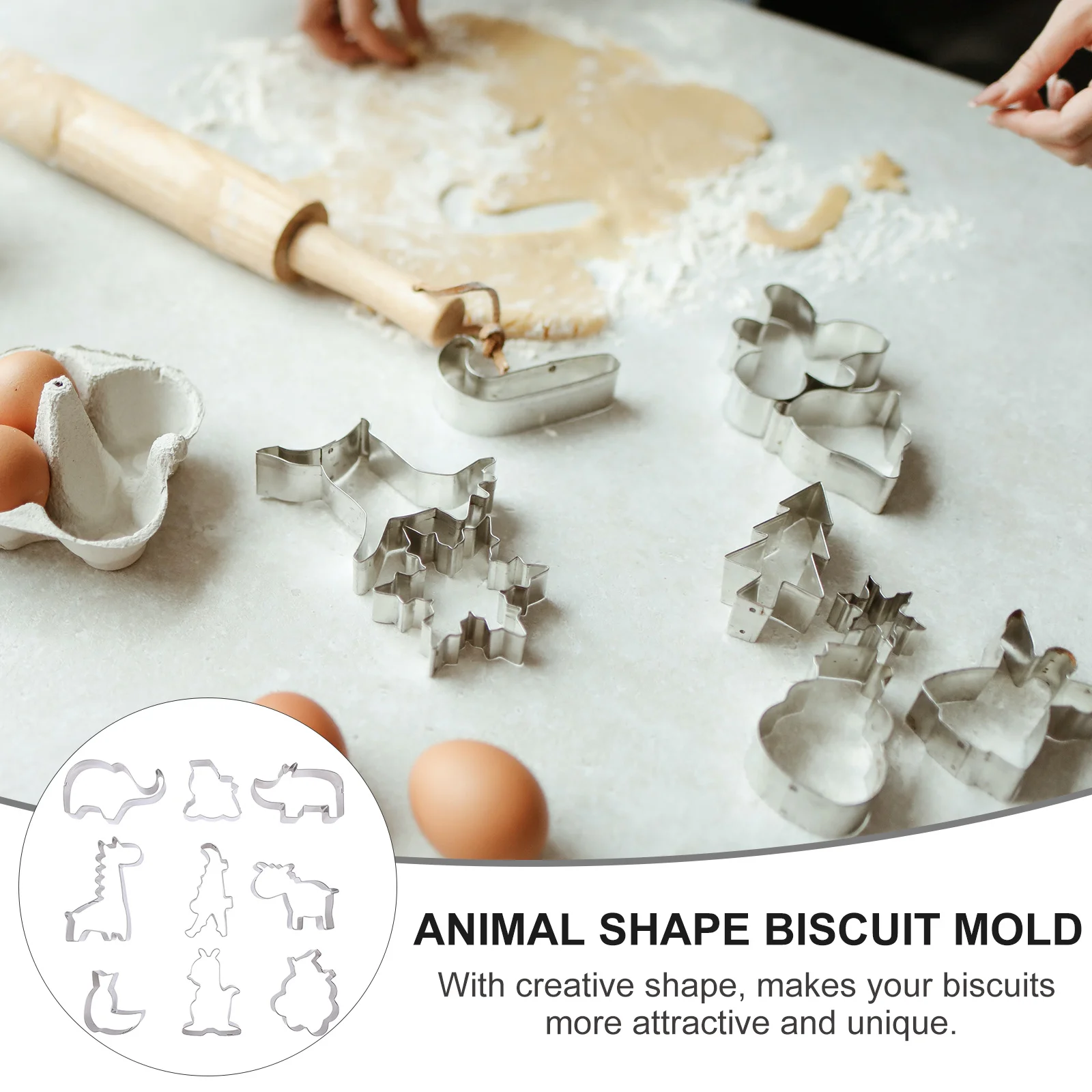 9 Pcs The Animal Cookie Die Cutting Set Cake Cutter Candy Baking Tools Silver Shape Biscuit Mold Stainless Steel Miss
9 Pcs The Animal Cookie Die Cutting Set Cake Cutter Candy Baking Tools Silver Shape Biscuit Mold Stainless Steel Miss