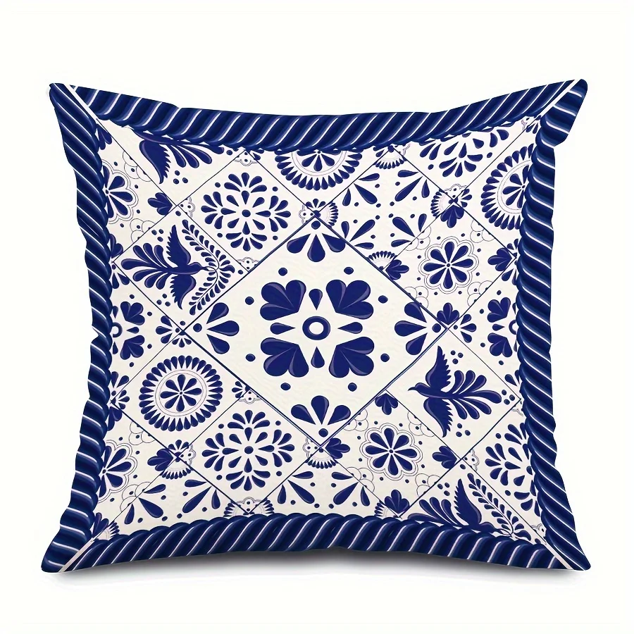 Juego 4 cojines con diseño floral mexicano pájaros y azulejos - Diseño azul marino y patchwork, fundas cojín corativa
Juego 4 cojines con diseño floral mexicano pájaros y azulejos - Diseño azul marino y patchwork, fundas cojín corativa