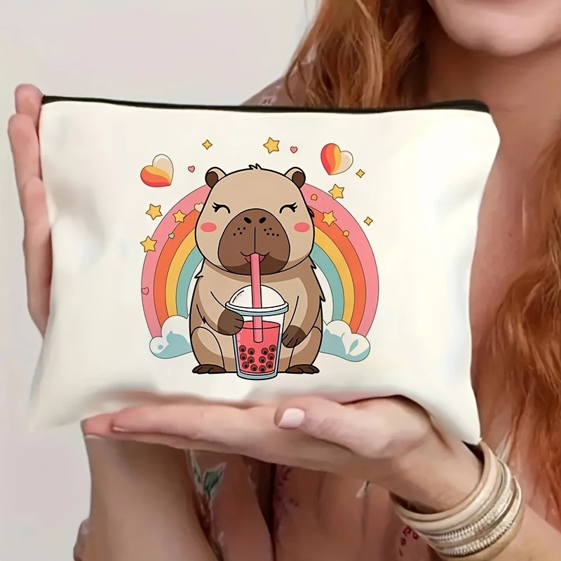 1pc Cute Cartoon Rainbow Capybara Makeup Bag - Durable Non-Fading Zipper, Lightweight & Foldable Storage Pouch
1pc Cute Cartoon Rainbow Capybara Makeup Bag - Durable Non-Fading Zipper, Lightweight & Foldable Storage Pouch