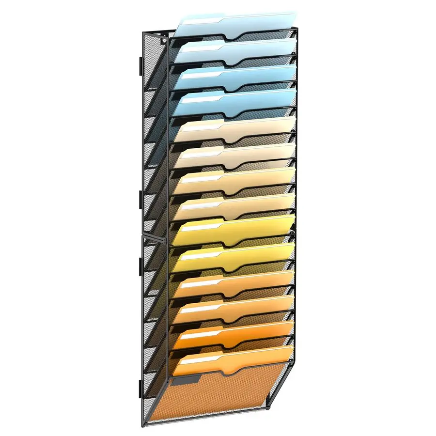 Wall File Organizer Mesh Office Mail Holder, Hanging Wall Organizer Magazine Rack for Office Black, 14 Tier
Wall File Organizer Mesh Office Mail Holder, Hanging Wall Organizer Magazine Rack for Office Black, 14 Tier