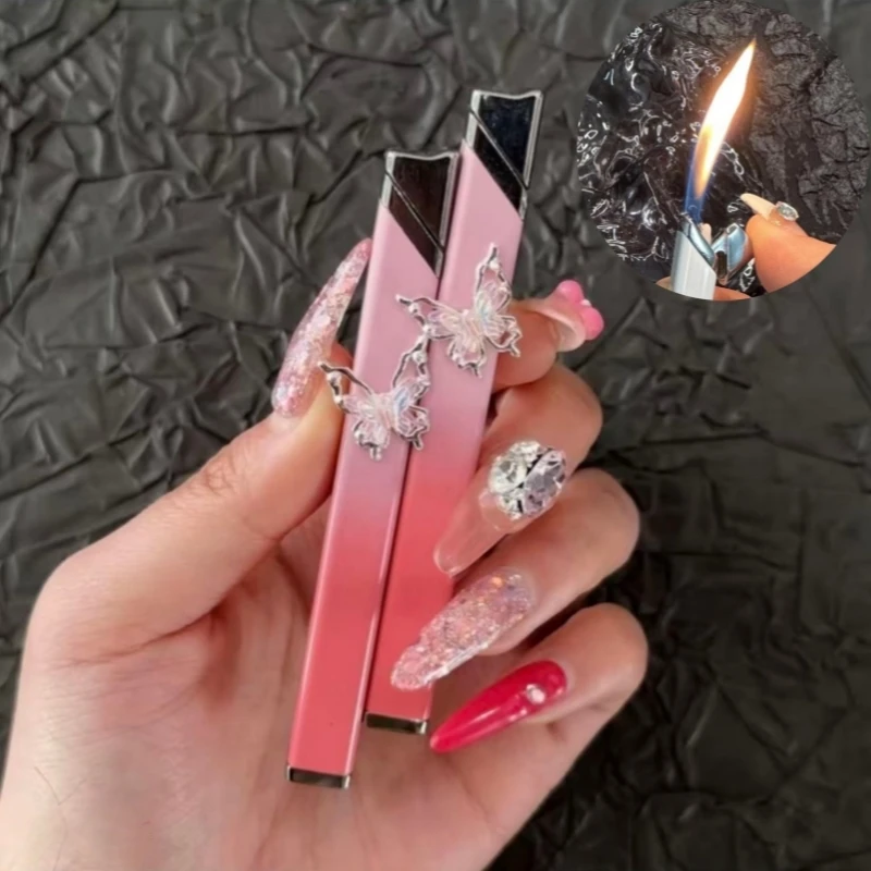Fashionable Mini Inflatable Lighter Metal Windproof Portable Torch Adjustable Flame Outdoor Lighter Women's Smoking Gift
Fashionable Mini Inflatable Lighter Metal Windproof Portable Torch Adjustable Flame Outdoor Lighter Women's Smoking Gift
