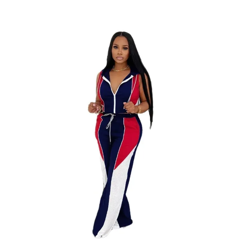 Fitness Women 2 Piece Set Color Patchwork Zipper Fly Sleeveless Crop Top Jogging Pants Matching Set 2025 Summer Workout Outfits
Fitness Women 2 Piece Set Color Patchwork Zipper Fly Sleeveless Crop Top Jogging Pants Matching Set 2025 Summer Workout Outfits