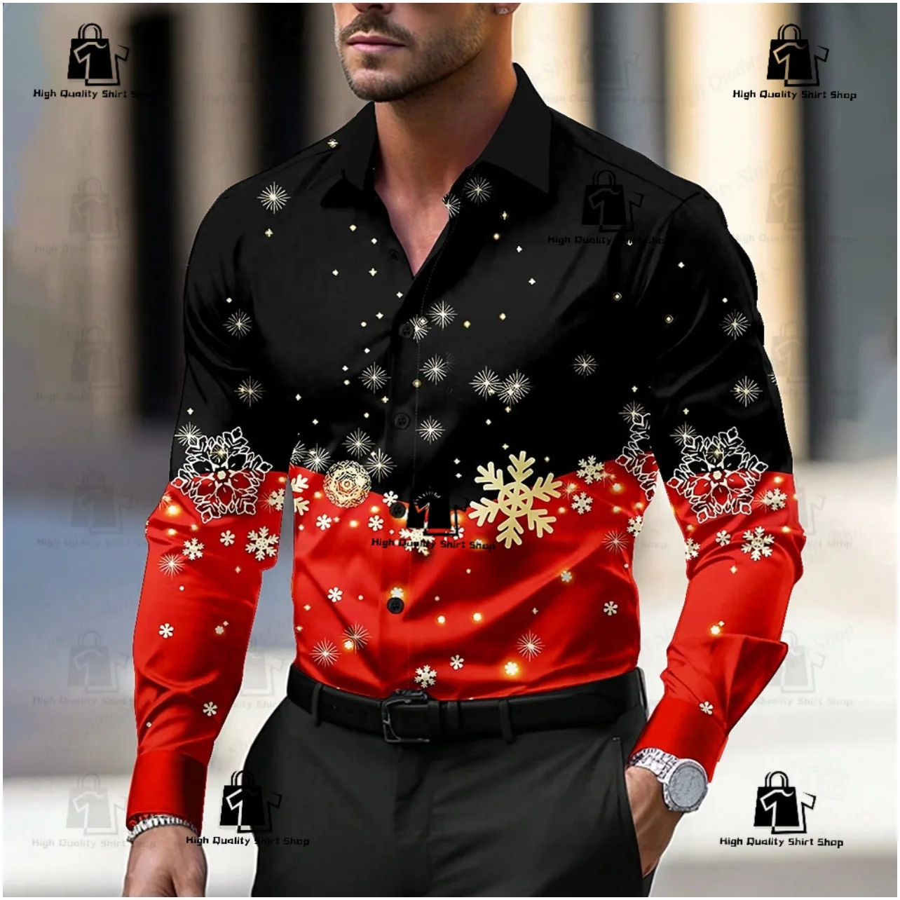 Men's shirt snowflake casual fashion long sleeved party party party high-end long sleeved shirt comfortable men's clothing
Men's shirt snowflake casual fashion long sleeved party party party high-end long sleeved shirt comfortable men's clothing