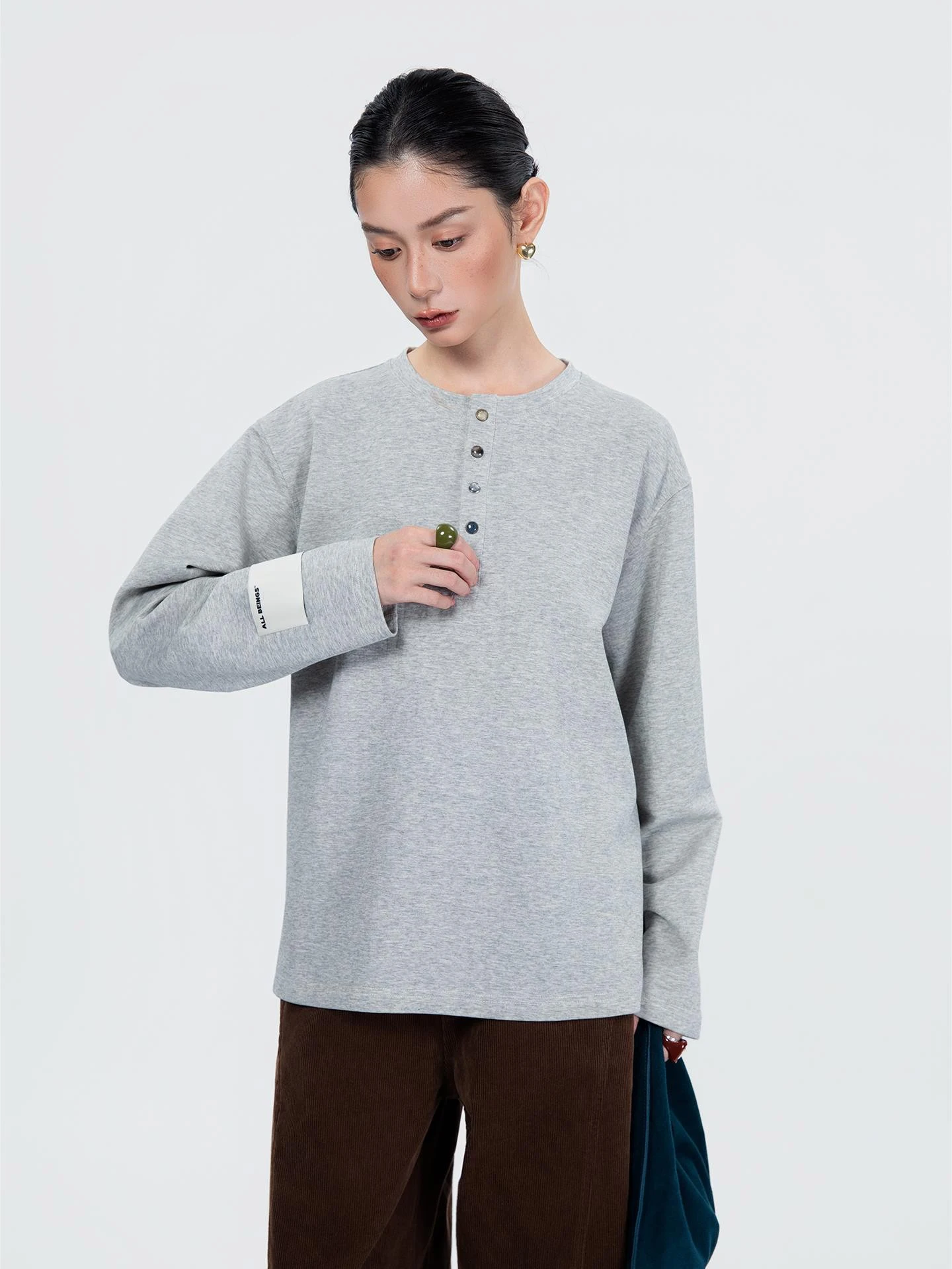 New ALL BEINGS Women's Long Sve T-irt Autumn New Flower ey Color Button Collar Base irt Casual Sle Cotton B...
New ALL BEINGS Women's Long Sve T-irt Autumn New Flower ey Color Button Collar Base irt Casual Sle Cotton B...