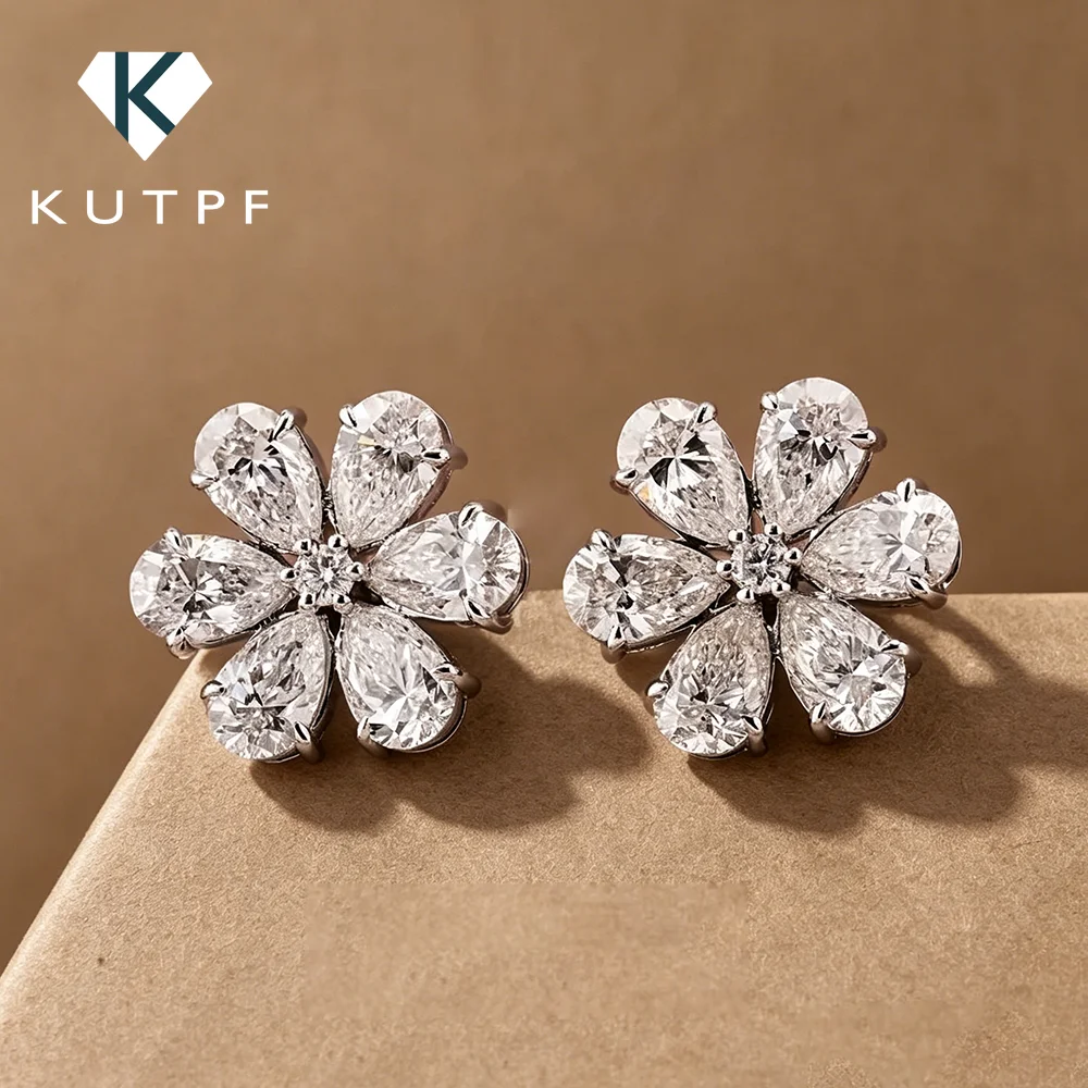 Cluster Flower Full Moissanite Stud Earrings for Women Pear Cut Lab Diamond Earring 925 Sterling Silver Ear Studs Fine Jewelry
Cluster Flower Full Moissanite Stud Earrings for Women Pear Cut Lab Diamond Earring 925 Sterling Silver Ear Studs Fine Jewelry