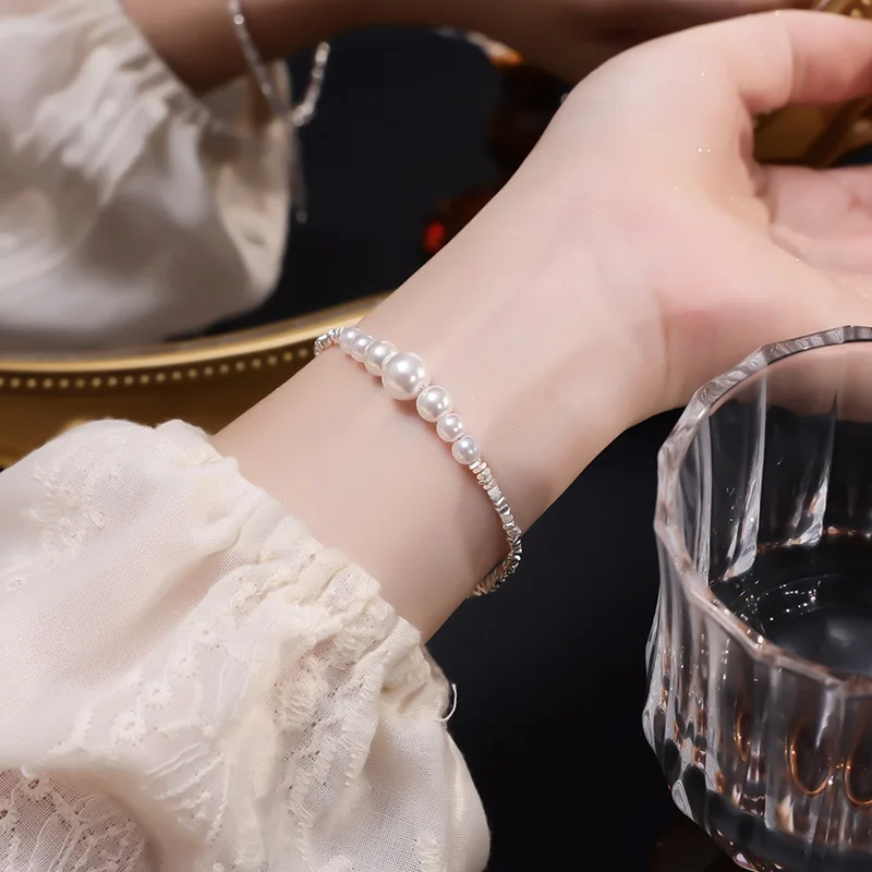 VENTFILLE 925 Sterling Silver Crushed Silver Irregular Pearl Bracelet For Women Gift Cute Sweet Jewelry Dropshipping Wholesale
VENTFILLE 925 Sterling Silver Crushed Silver Irregular Pearl Bracelet For Women Gift Cute Sweet Jewelry Dropshipping Wholesale