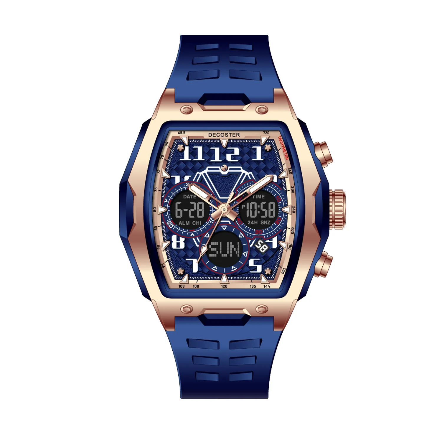 Fashionable Large Dial Sporty Men's Watch Waterproof Luminous Hole Design Barrel Shaped Multifunctional Male Wristwatch
Fashionable Large Dial Sporty Men's Watch Waterproof Luminous Hole Design Barrel Shaped Multifunctional Male Wristwatch