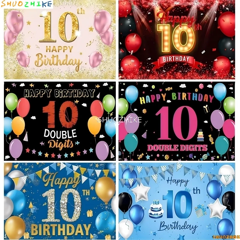 Happy 10th Birthday Party Decorations Photography Backdrops Props Kids Childen Colorful Balloons Photo Studio Background AY-01
Happy 10th Birthday Party Decorations Photography Backdrops Props Kids Childen Colorful Balloons Photo Studio Background AY-01