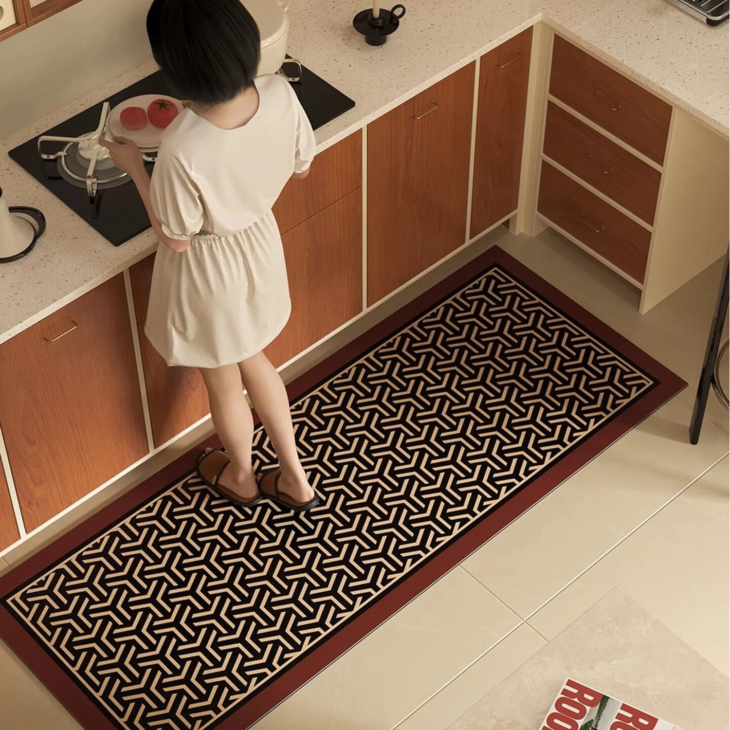 Retro Kitchen Mat for Floor PVC Leather Washable Kitchen Carpet Non-slip Waterproof Oil-proof Rug Home Decoration 주방깔개 שטיח מטבח
Retro Kitchen Mat for Floor PVC Leather Washable Kitchen Carpet Non-slip Waterproof Oil-proof Rug Home Decoration 주방깔개 שטיח מטבח