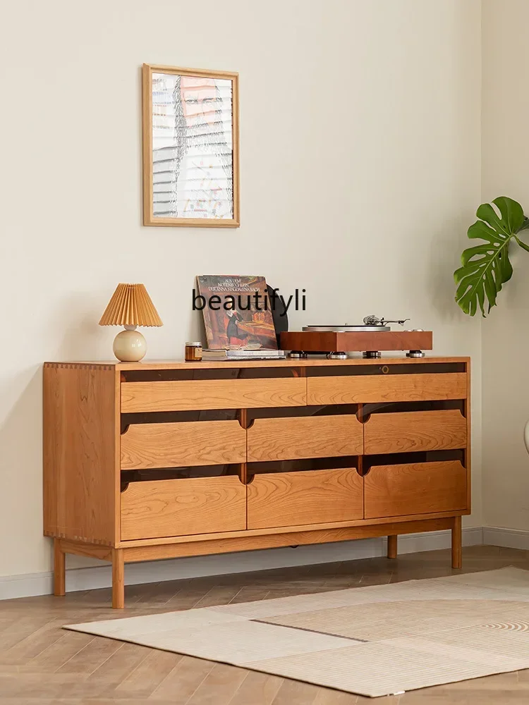 QNordic cherry wood eight-bucket cabinet solid wood bedroom household storage drawer, log wide side cabinet
QNordic cherry wood eight-bucket cabinet solid wood bedroom household storage drawer, log wide side cabinet