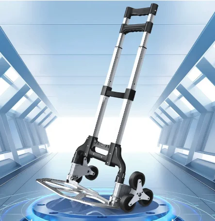 6-Wheel Stair Climb Trolley Heavy Duty Aluminum Alloy Folding Dolly with 4 Base Casters Crystal Wheels for Easy Stair Navigation
6-Wheel Stair Climb Trolley Heavy Duty Aluminum Alloy Folding Dolly with 4 Base Casters Crystal Wheels for Easy Stair Navigation