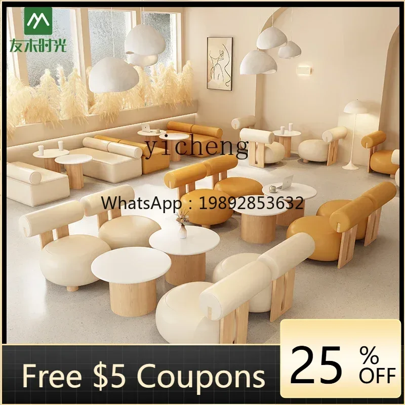 ACC Net Red Cream Style Milk Tea Shop Coffee Shop Negotiation Reception Table and Chair Combination Leisure Sofa
ACC Net Red Cream Style Milk Tea Shop Coffee Shop Negotiation Reception Table and Chair Combination Leisure Sofa