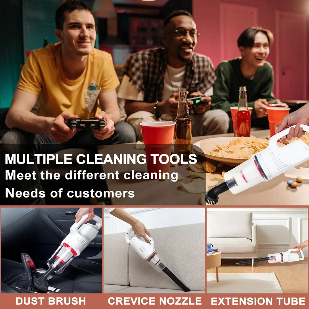 A36R 12000Pa Ручной пылесос высокой мощности, Автомобильный беспроводной пылесос, Портативный пылесборник с зарядкой через USB для уборки автомобиля/домофона/офиса
A36R 12000Pa Ручной пылесос высокой мощности, Автомобильный беспроводной пылесос, Портативный пылесборник с зарядкой через USB для уборки автомобиля/домофона/офиса