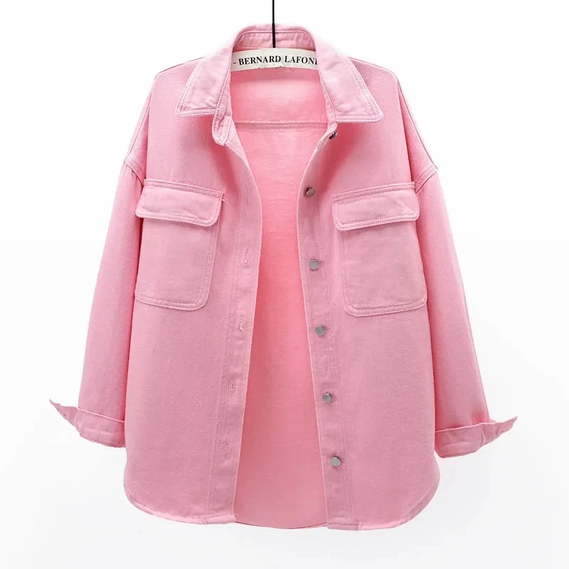 Spring New Korean Pink Denim Blouses Women Tops Fashion Pocket Long-Sleeve Jeans Shirt Female Loose Vintage Clothes A1205
Spring New Korean Pink Denim Blouses Women Tops Fashion Pocket Long-Sleeve Jeans Shirt Female Loose Vintage Clothes A1205