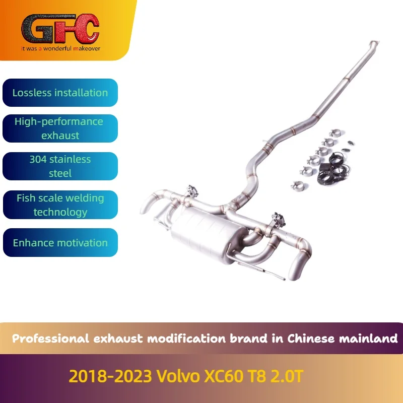 GFC sport exhaust brand for the 2018-2023 Volvo XC60 T8 2.0T catback high-peformance hidden exhaust system
GFC sport exhaust brand for the 2018-2023 Volvo XC60 T8 2.0T catback high-peformance hidden exhaust system