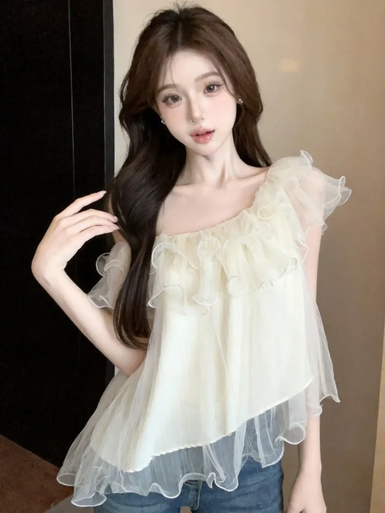 Sweet Style Shoulder Bared Chiffon Shirt Women Spring Summer New Fashion Loose Slimming Open Shoulder Blouse Wood Grain
Sweet Style Shoulder Bared Chiffon Shirt Women Spring Summer New Fashion Loose Slimming Open Shoulder Blouse Wood Grain