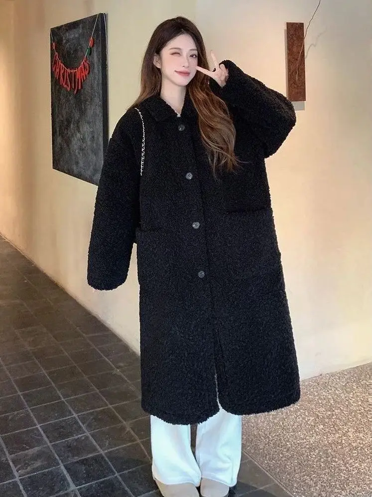 Lamb Fur Jacket Women's Autumn Winter New Style Loose Slimming Warm Mid-Length Leather Fur Integrated Velvet Commute Style
Lamb Fur Jacket Women's Autumn Winter New Style Loose Slimming Warm Mid-Length Leather Fur Integrated Velvet Commute Style