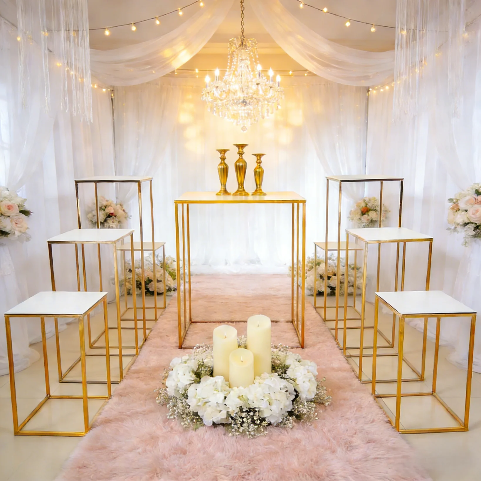 7PCS Luxury Metal Dessert Cake Base White Acrylic Trays Birthday Party Cake Racks Wedding decorations Fruit Cupcake Candy Table
7PCS Luxury Metal Dessert Cake Base White Acrylic Trays Birthday Party Cake Racks Wedding decorations Fruit Cupcake Candy Table