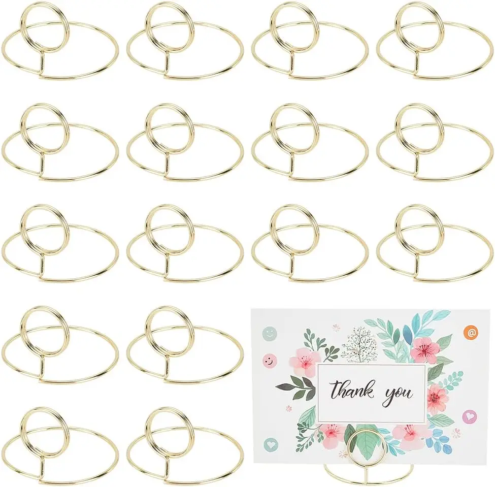 Alloy Place Card Holder Cute Table Card Holder for Wedding Decoration Round Golden 60x37.5mm
Alloy Place Card Holder Cute Table Card Holder for Wedding Decoration Round Golden 60x37.5mm
