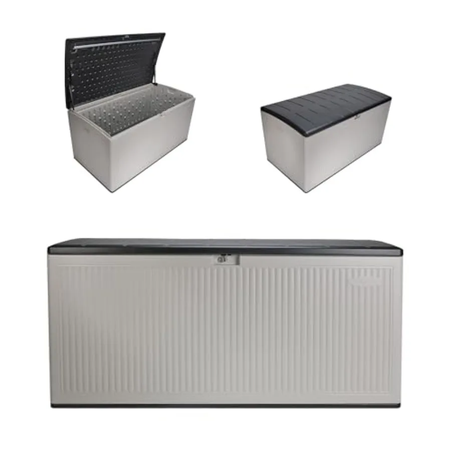 160-Gal. Resin Extra-Large Outdoor Patio Deck Box with Pad-Lockable Lid, Modern Reeded Outdoor Patio Bench/Storage Box for Cush
160-Gal. Resin Extra-Large Outdoor Patio Deck Box with Pad-Lockable Lid, Modern Reeded Outdoor Patio Bench/Storage Box for Cush