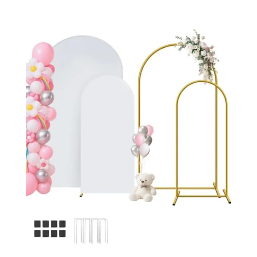 Metal Arch Backdrop Stand and Cover Set of 2 7.2 ft/6 ft, White for Wedding, Party, Birthday, Bridal Shower, Baby Shower, Festi
Metal Arch Backdrop Stand and Cover Set of 2 7.2 ft/6 ft, White for Wedding, Party, Birthday, Bridal Shower, Baby Shower, Festi