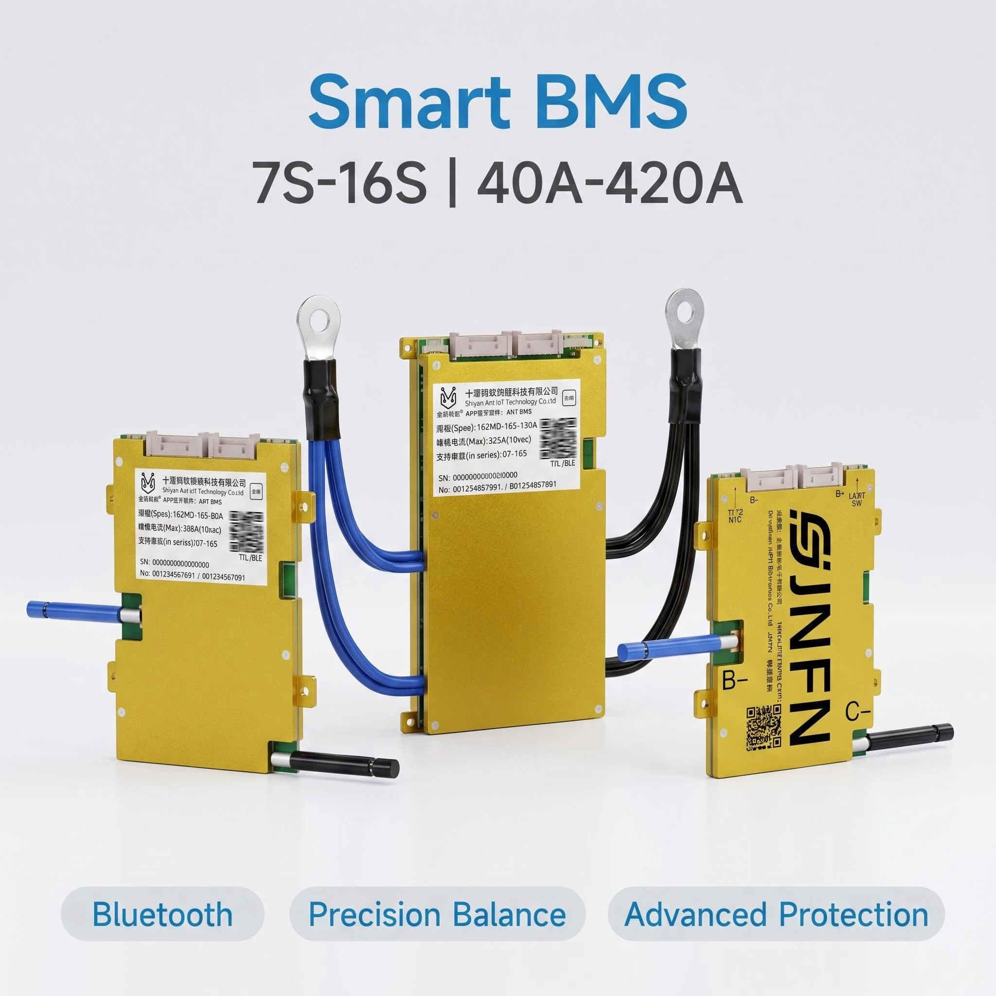 Smart BMS 7-16S 40-420A for Li-ion/Lifepo4/LTO/Na-ion Battery 29.4-58.8V NMC LFP for E-bike E-scooter with Bluetooth Balance BMS
Smart BMS 7-16S 40-420A for Li-ion/Lifepo4/LTO/Na-ion Battery 29.4-58.8V NMC LFP for E-bike E-scooter with Bluetooth Balance BMS