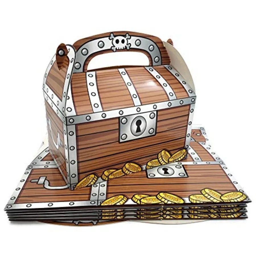 Pirate Treasure Chest Treat Box 6.5" x 6.5" x 3.5" Paper Cardboard. Decoration Party Favor Goodie Candy Box Grab Bag
Pirate Treasure Chest Treat Box 6.5" x 6.5" x 3.5" Paper Cardboard. Decoration Party Favor Goodie Candy Box Grab Bag
