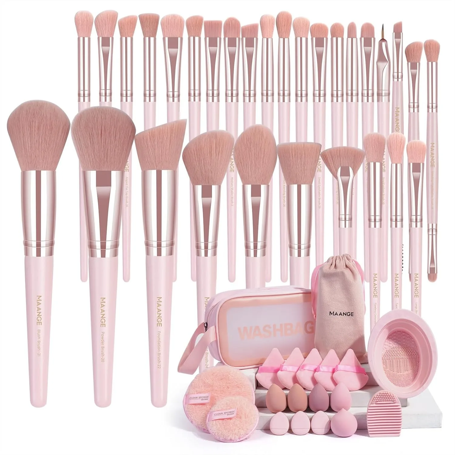 49 Pcs Makeup Brush Set with Bag, Premium Synthetic Foundation Powder Concealer Eyeshadow Blush Brushes, Professional Makeup
49 Pcs Makeup Brush Set with Bag, Premium Synthetic Foundation Powder Concealer Eyeshadow Blush Brushes, Professional Makeup