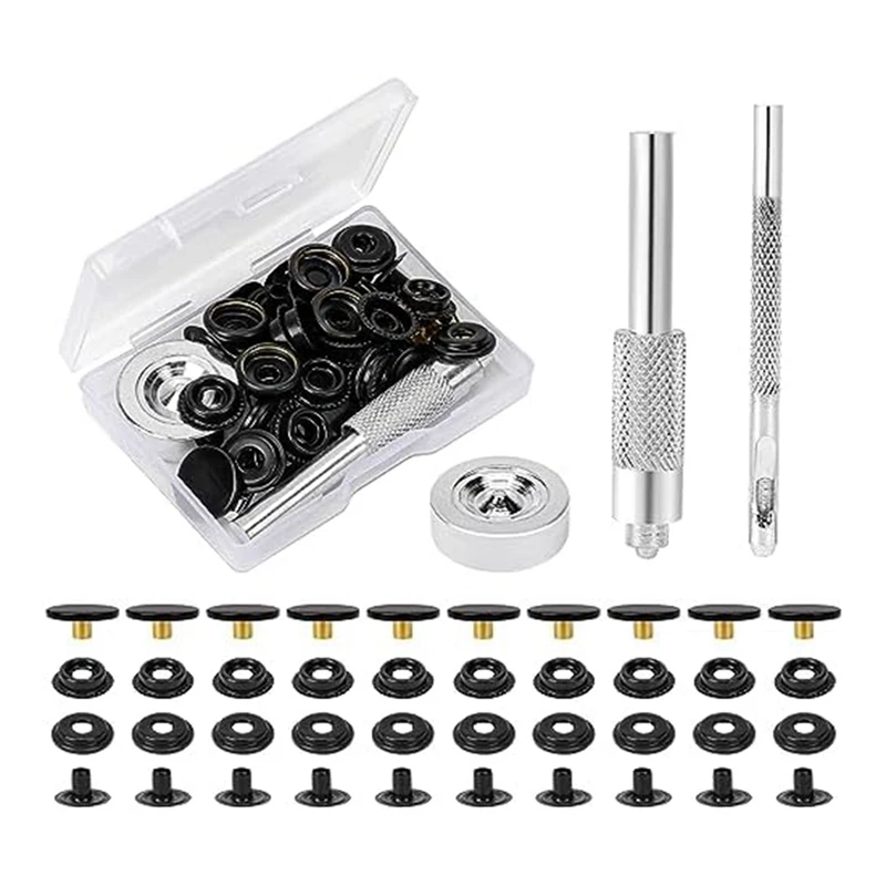 43 Piece Heavy Duty Snaps Metal Garment Snaps With 3 Piece Snap Fixing Tools For Garment Bags, Jackets, Craft Making Supplies
43 Piece Heavy Duty Snaps Metal Garment Snaps With 3 Piece Snap Fixing Tools For Garment Bags, Jackets, Craft Making Supplies