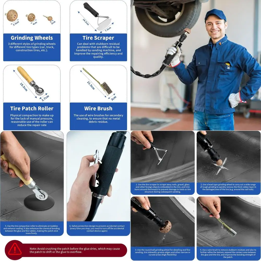 Низкоскоростной комплект для ремонта пневматических шин 2500 об/мин, пневматический буфер для шин, ролик для заплаты шин, скребок для внутреннего вкладыша, полировальный диск из вольфрамовой стали
Низкоскоростной комплект для ремонта пневматических шин 2500 об/мин, пневматический буфер для шин, ролик для заплаты шин, скребок для внутреннего вкладыша, полировальный диск из вольфрамовой стали