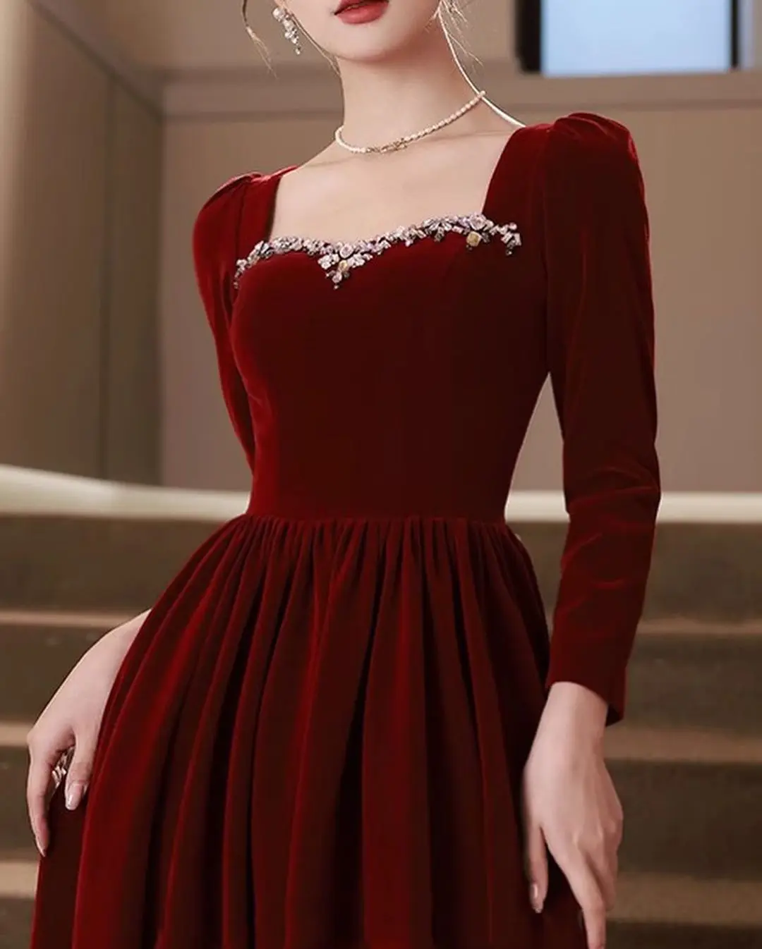 Customized Arab Ball Muslim Formal Women's Evening Gown Square Collar Velvet 3/4 Long Sleeve Gown Moroccan Abaya Party Dresses
Customized Arab Ball Muslim Formal Women's Evening Gown Square Collar Velvet 3/4 Long Sleeve Gown Moroccan Abaya Party Dresses