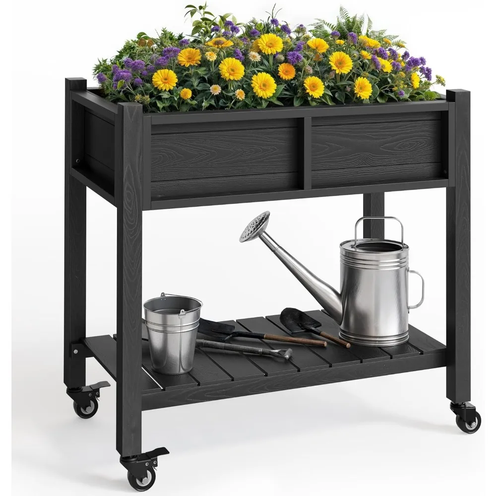 YITAHOME Raised Garden Bed, HIPS Poly Wood Elevated Planter Box with Shelf & Wheels for Mobility, Small Flower Box Stand for Pat
YITAHOME Raised Garden Bed, HIPS Poly Wood Elevated Planter Box with Shelf & Wheels for Mobility, Small Flower Box Stand for Pat