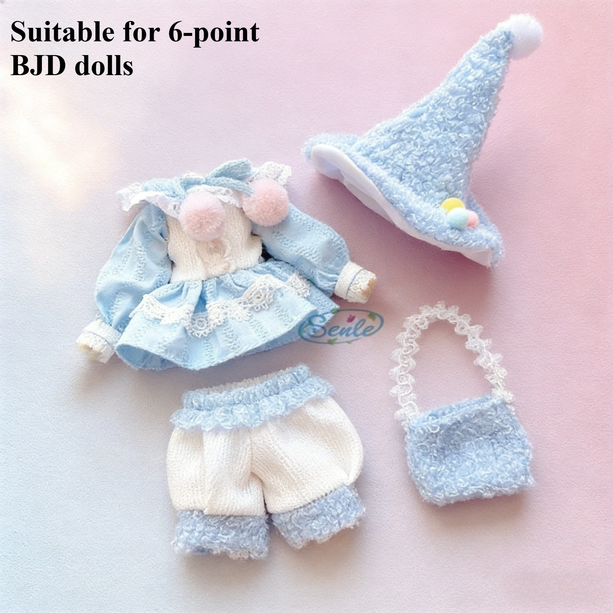 Светло-голубой костюм волшебника для куклы BJD 6-ти точечного размера, сумочка с помпонами, плюшевая остроконечная шапка, набор аксессуаров для кукол 30 см, одежда и подарки
Светло-голубой костюм волшебника для куклы BJD 6-ти точечного размера, сумочка с помпонами, плюшевая остроконечная шапка, набор аксессуаров для кукол 30 см, одежда и подарки