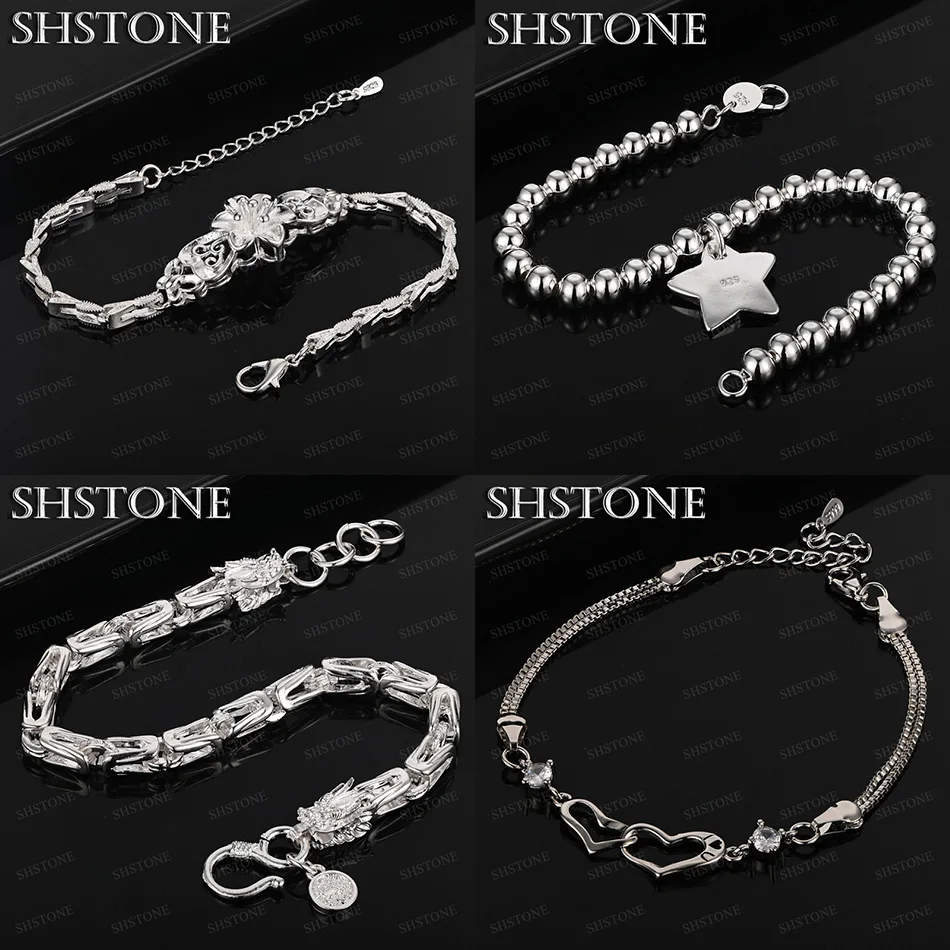 High Quality 925 Sterling Silver Flower Heart Dragon Chain Star Bead Chain Bracelets Lady Wedding Party Cute Jewelry Accessories
High Quality 925 Sterling Silver Flower Heart Dragon Chain Star Bead Chain Bracelets Lady Wedding Party Cute Jewelry Accessories