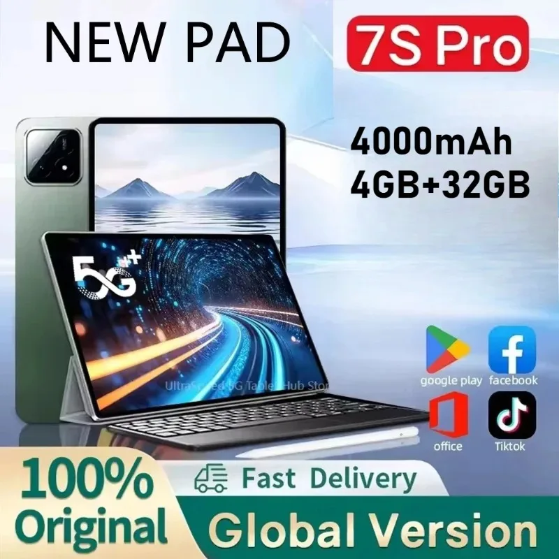 2025 Global Version Tablets Pad 7S Pro Android Tablet PC Ultra-clear 2TB+22GB Original Dual SlM Tab 4000mAh Tablet with Keyboard
2025 Global Version Tablets Pad 7S Pro Android Tablet PC Ultra-clear 2TB+22GB Original Dual SlM Tab 4000mAh Tablet with Keyboard