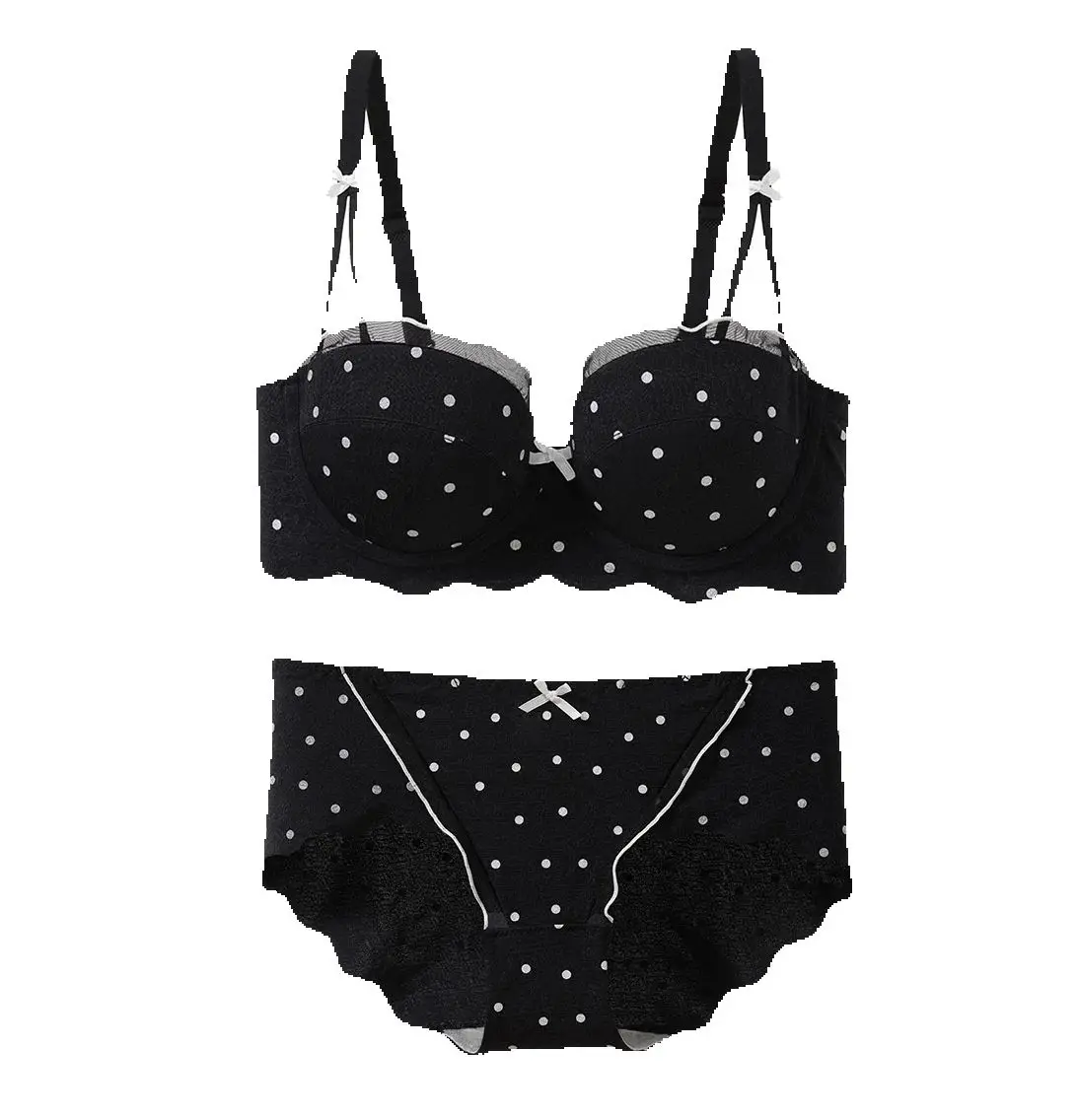 Lace Polka Dot Bra Two-Piece Set, Small Bust Gathering, Anti-Sagging, Side Breast Collection, Comfortable Wire-Free Lingerie Set
Lace Polka Dot Bra Two-Piece Set, Small Bust Gathering, Anti-Sagging, Side Breast Collection, Comfortable Wire-Free Lingerie Set