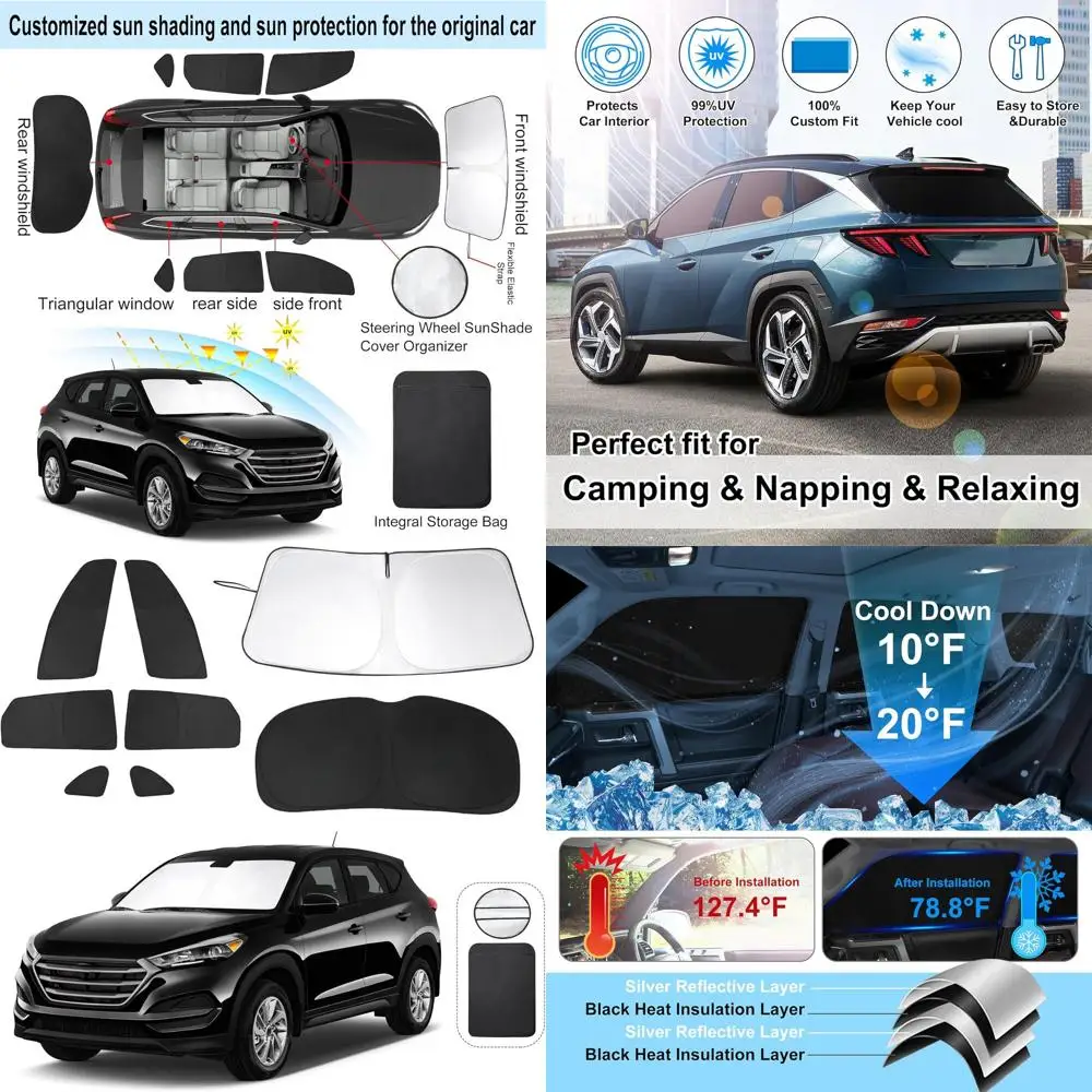 Full Car Window Shades for Hyundai 2016-2021, Side and Rear Protection, UV & Privacy for Outdoor Activities
Full Car Window Shades for Hyundai 2016-2021, Side and Rear Protection, UV & Privacy for Outdoor Activities