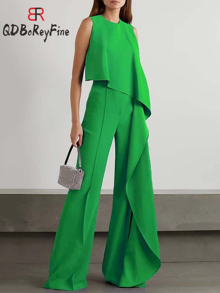 Summer Women Jumpsuits Elegant Sleeveless Tank Tops Wide Leg Pants Irregular Casual Solid Romper Evening Overalls for Women
Summer Women Jumpsuits Elegant Sleeveless Tank Tops Wide Leg Pants Irregular Casual Solid Romper Evening Overalls for Women