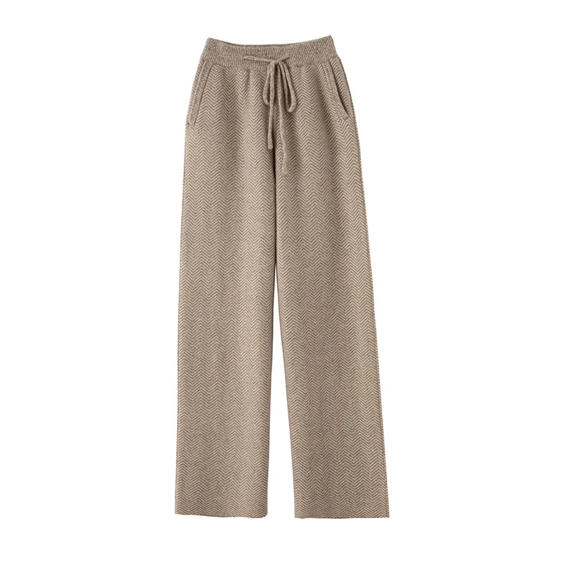 Autumn Winter Women 100% Cashmere Straight Pants Classical Herringbone Trousers 100% Cashmere Knitwear Thick Soft Warm Pants
Autumn Winter Women 100% Cashmere Straight Pants Classical Herringbone Trousers 100% Cashmere Knitwear Thick Soft Warm Pants