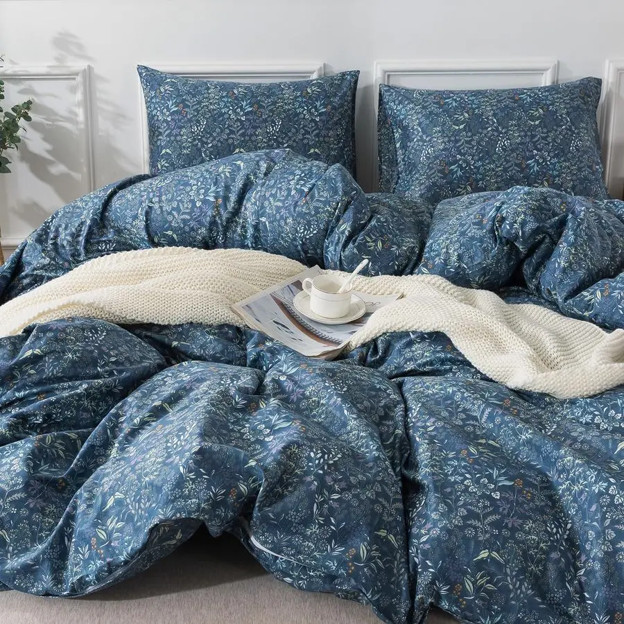 Пододеяльник размера Queen из 100% хлопка, с цветочным узором, дышащий комплект постельного белья с застежкой-молнией и угловыми элементами
Пододеяльник размера Queen из 100% хлопка, с цветочным узором, дышащий комплект постельного белья с застежкой-молнией и угловыми элементами