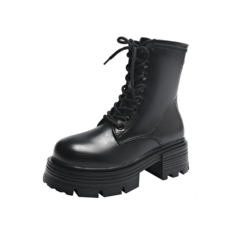 Boots Women 2025 Autumn Winter New PU Leather Black Ankle Boots Motorcycle Boots Female Chunky Heels Platform Shoes Botas Mujer
Boots Women 2025 Autumn Winter New PU Leather Black Ankle Boots Motorcycle Boots Female Chunky Heels Platform Shoes Botas Mujer