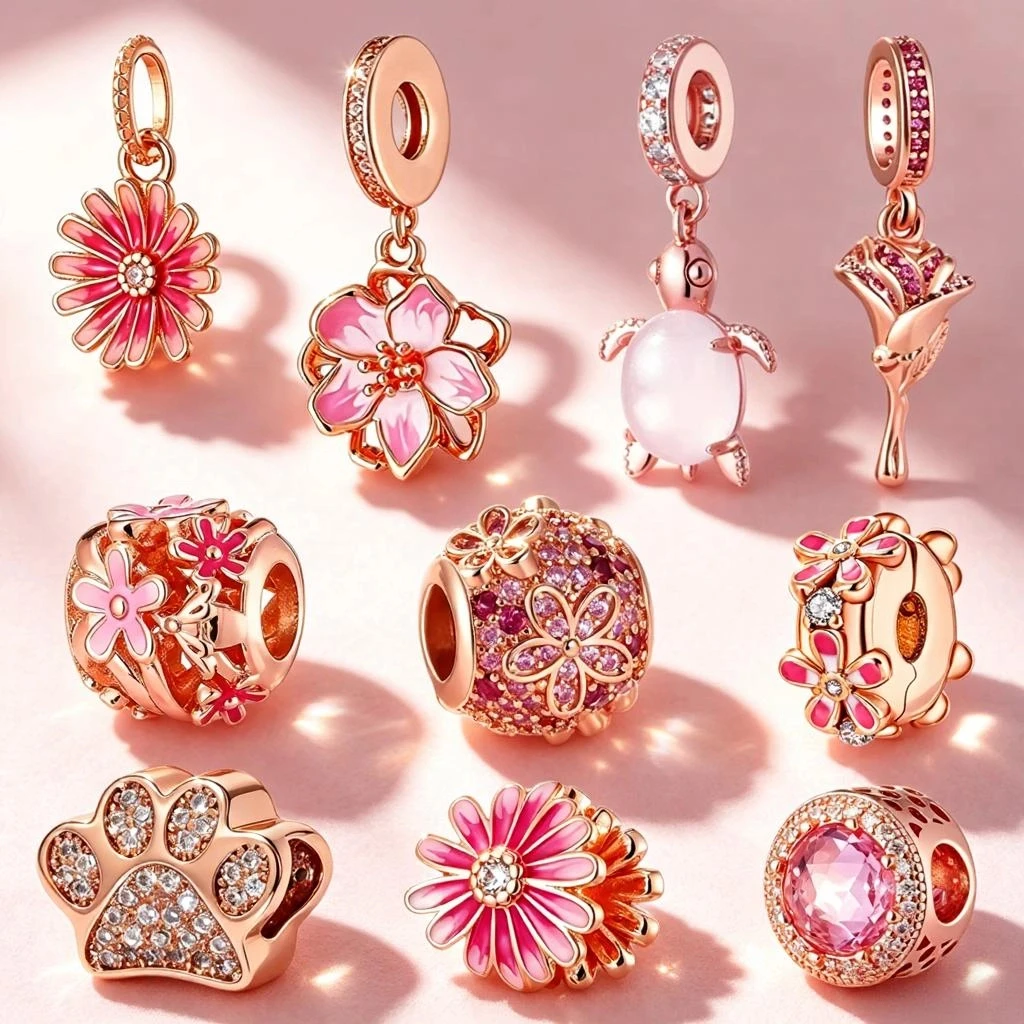 2026 Hot Sale Rose Golden Charms DIY Women Jewelry Gift Cherry Blossom Pink Daisy Spacer Clip Beads Fit Original Snake Bracelets
2026 Hot Sale Rose Golden Charms DIY Women Jewelry Gift Cherry Blossom Pink Daisy Spacer Clip Beads Fit Original Snake Bracelets