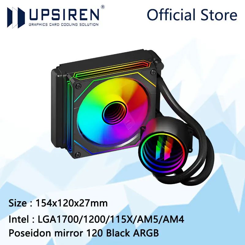 UPSIREN Poseidon mirror 120 ARGB All-in-one water cooling radiator/Infinity mirror lighting effects/Support LGA1700/115X/AM5
UPSIREN Poseidon mirror 120 ARGB All-in-one water cooling radiator/Infinity mirror lighting effects/Support LGA1700/115X/AM5