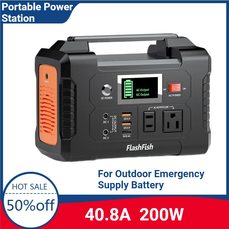 40.8A Portable Power Station 200W Solar Generator 151WH AC Outdoor Emergency Supply Battery Camping TV Drone Laptop power bank
40.8A Portable Power Station 200W Solar Generator 151WH AC Outdoor Emergency Supply Battery Camping TV Drone Laptop power bank