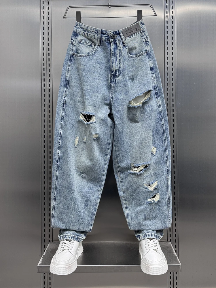 Ripped Harem Jeans Men's Summer New Style Loose Fit Casual Long Pants Harajuku Trendy Washed Denim Broke Hole Youth Fashion
Ripped Harem Jeans Men's Summer New Style Loose Fit Casual Long Pants Harajuku Trendy Washed Denim Broke Hole Youth Fashion