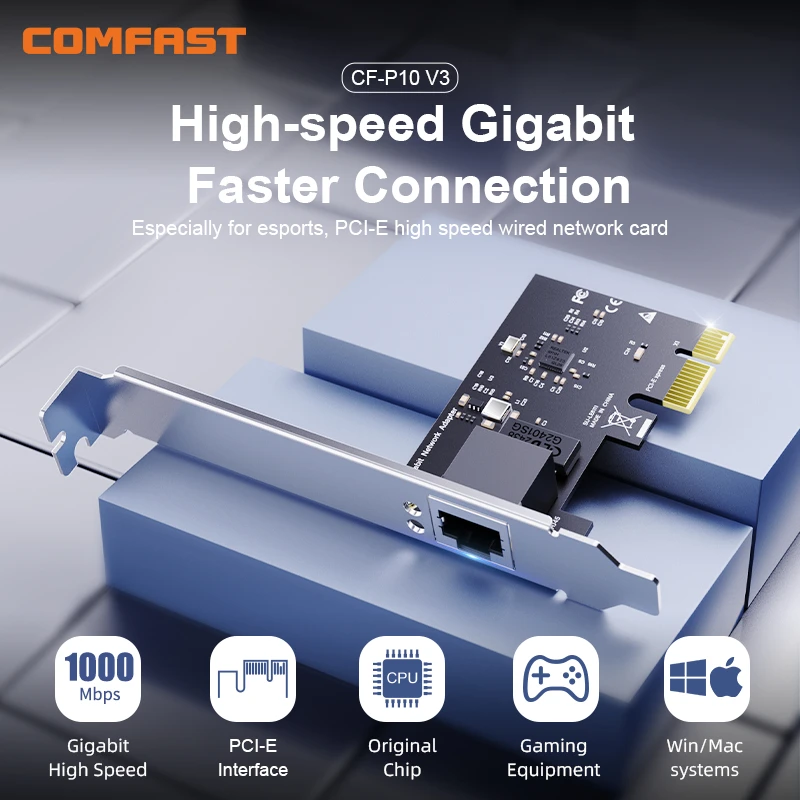 Comfast WiFi 5 PCI-E Wireless Adapter Gigabit high-speed Network Card Dual Band 2.4G/5GHz For Desktop Windows 7/8/10/11 MocOS
Comfast WiFi 5 PCI-E Wireless Adapter Gigabit high-speed Network Card Dual Band 2.4G/5GHz For Desktop Windows 7/8/10/11 MocOS