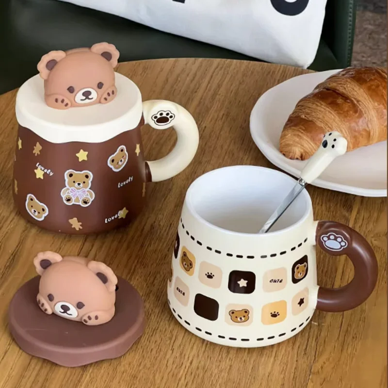 Керамическая кружка, домашнее украшение, Офисная кружка, креативная кружка для кофе с медведем с силиконовой крышкой, мультяшная кружка для завтрака с соломинкой, подарки для пар
Керамическая кружка, домашнее украшение, Офисная кружка, креативная кружка для кофе с медведем с силиконовой крышкой, мультяшная кружка для завтрака с соломинкой, подарки для пар
