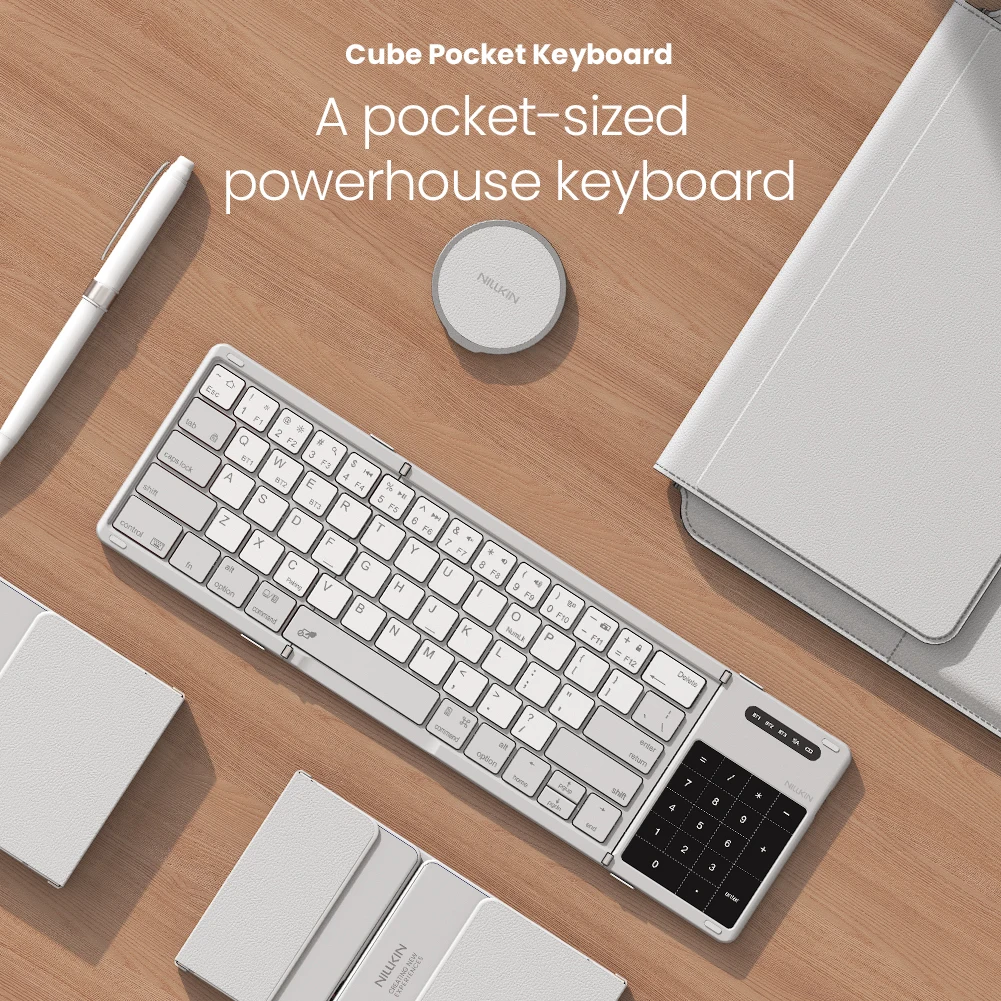 For Nillkin NKF01 Cube Pocket Keyboard Fold Design Bluetooth Slimmer With Multi Touch Multi System Compatibility Case
