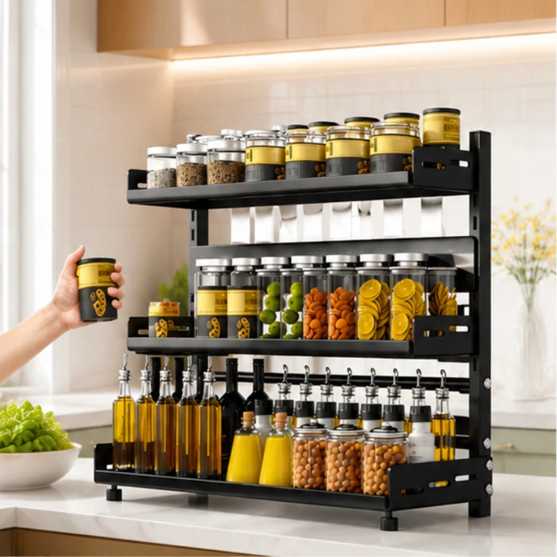 3-Tier Black Metal Countertop Shelf, Adjustable Multi-Layer Organizer for Home, Office, Cabinet & Desktop, Sturdy Storage
3-Tier Black Metal Countertop Shelf, Adjustable Multi-Layer Organizer for Home, Office, Cabinet & Desktop, Sturdy Storage